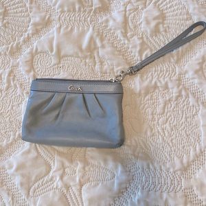 Coach Grey Leather Wristlet